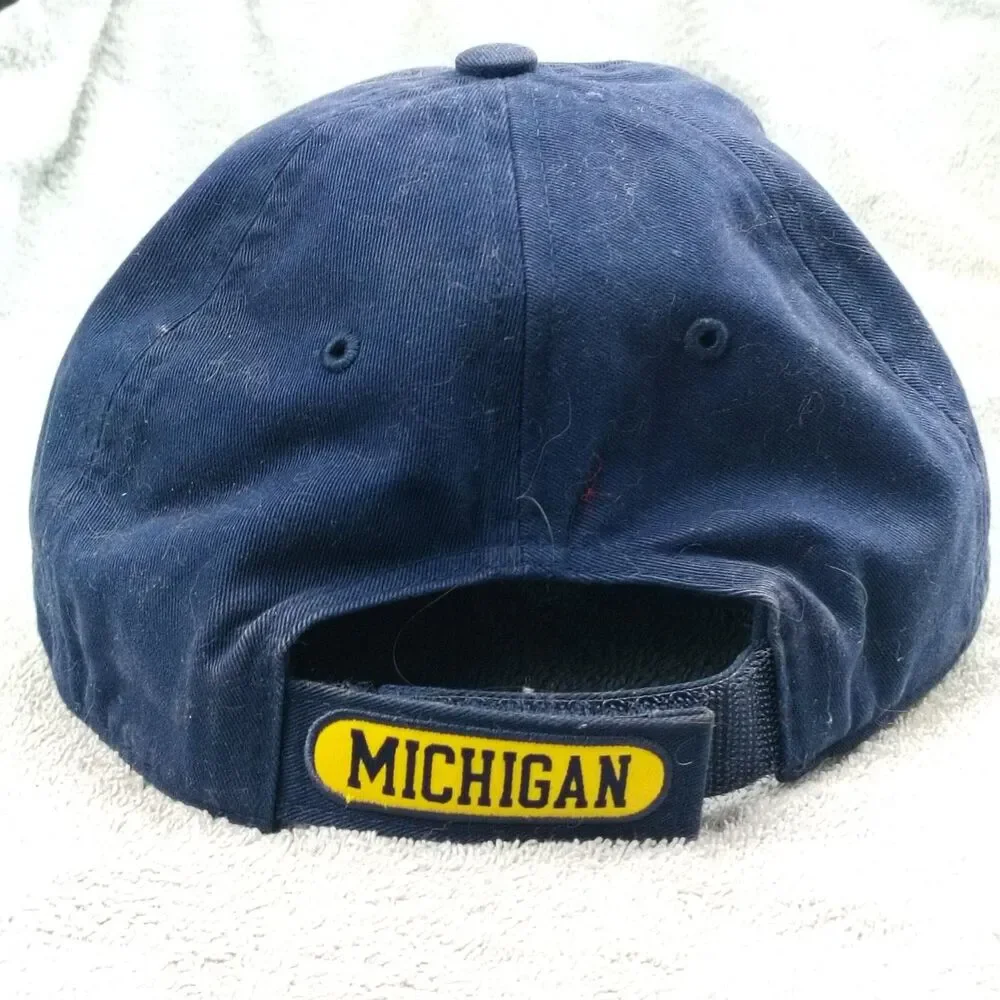 Michigan Hat Nike Baseball Cap Men's Adjustable Navy Blue Yellow Embroidered M